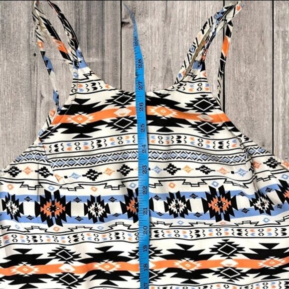 Lush‎ Aztec Pattern Sun Dress Aztec Geometric Pattern Spaghetti Strap Size XS - Picture 6 of 10